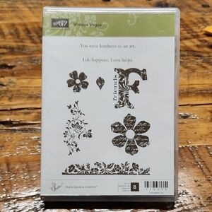 Stampin' Up! Vintage Vogue Stamp Set - Black Floral Motifs